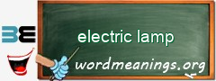 WordMeaning blackboard for electric lamp